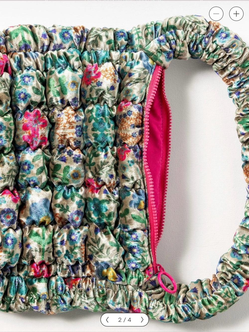 Natural Life Quilted Teal Floral Velvet Bag 🍂 🆕 - Picture 10 of 11
